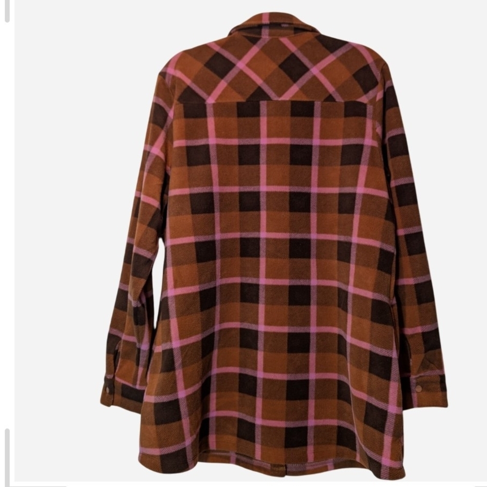 Pre-owned Women's Plaid Utility Jacket in Brown and Pink - Picture 2 of 8